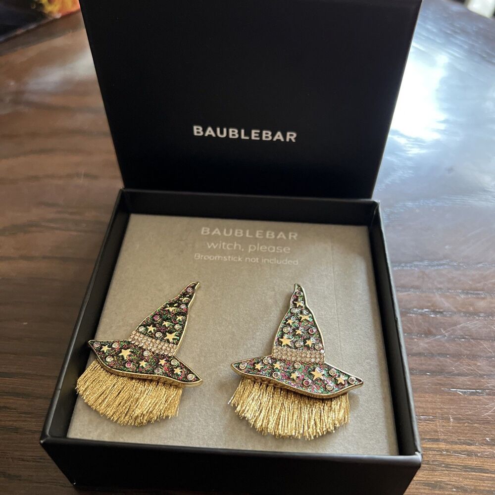 Baublebar Witch Hat Earrings Witch Please Witches  Halloween Sparkly Gems! NEW